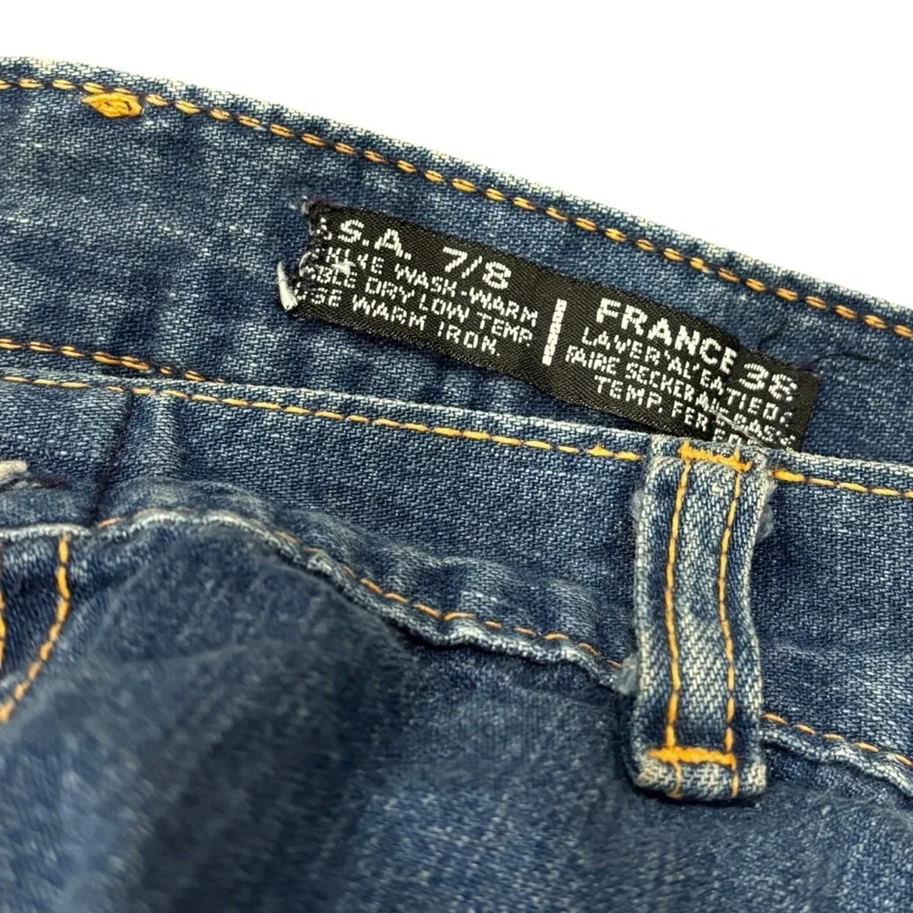 Denim A-Line Skirt long front slit y2k festival western casual coastal cowgirl